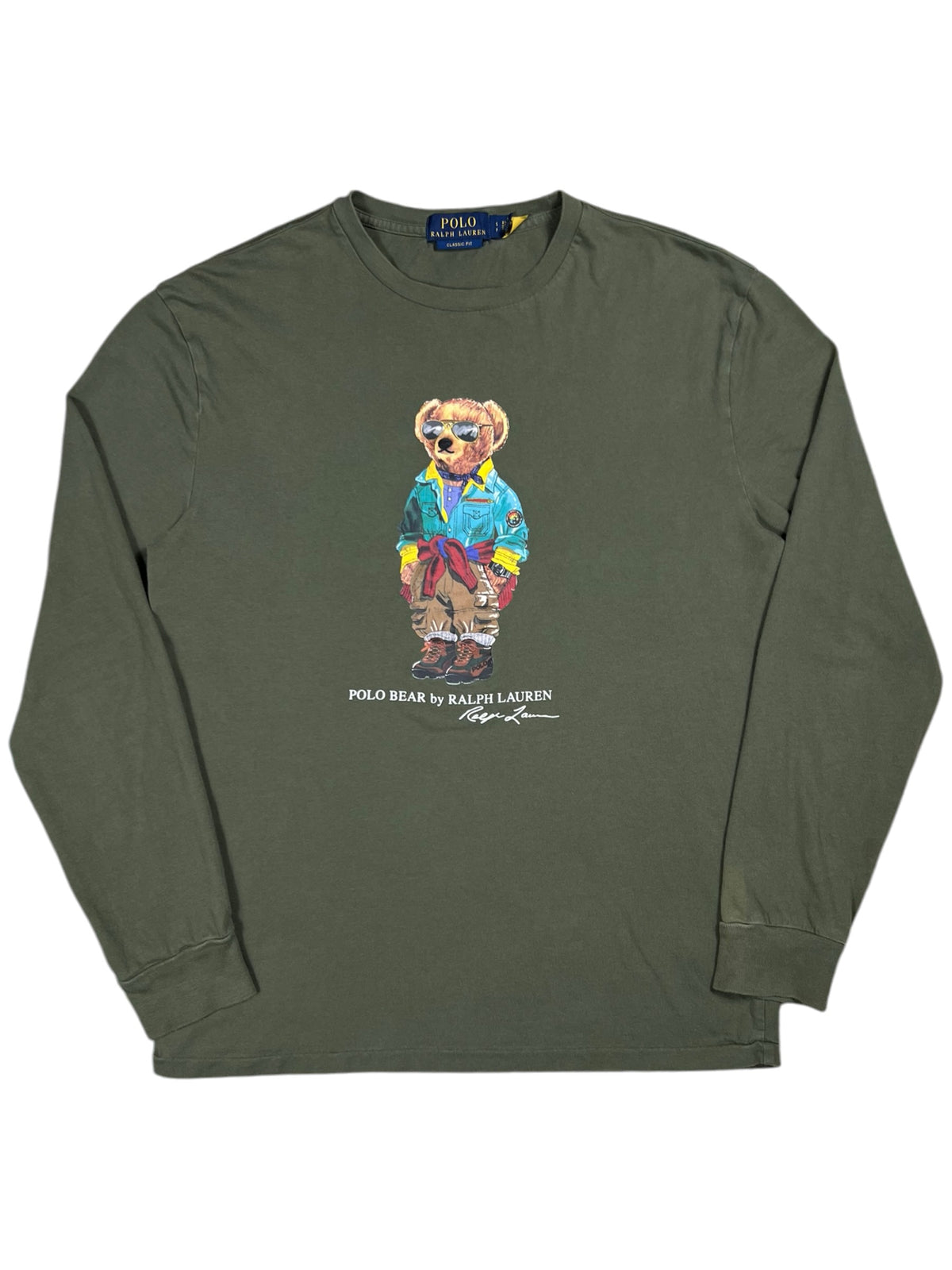Y2K Polo Ralph Lauren Bear faded long sleeve (S)