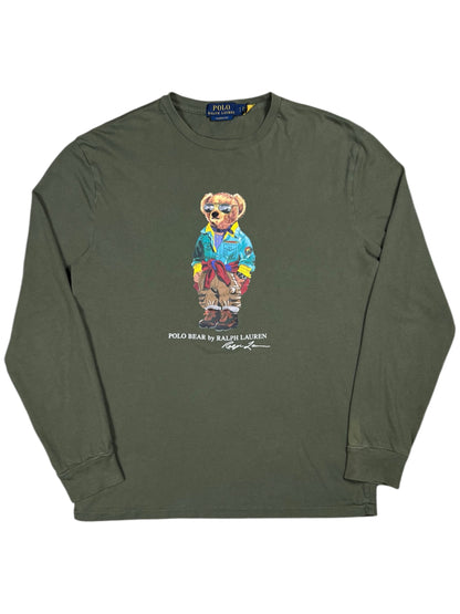 Y2K Polo Ralph Lauren Bear faded long sleeve (S)