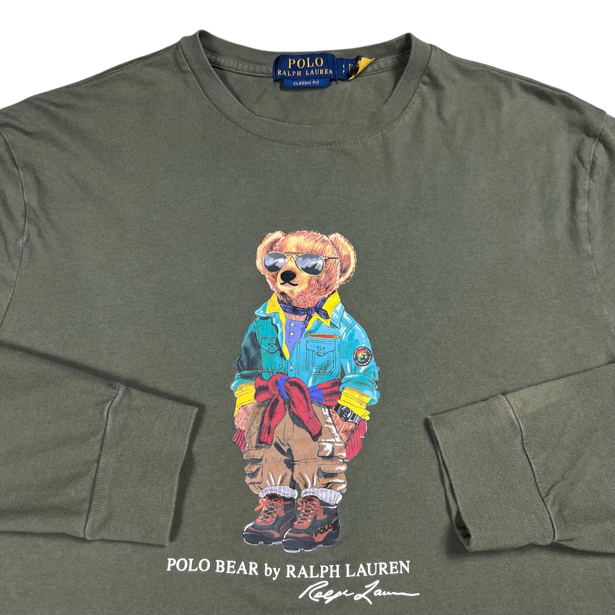 Y2K Polo Ralph Lauren Bear faded long sleeve (S)