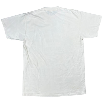 Vintage 90s Ah, Camping A Great excuse to eat beans and stop shaving all over print tee (L)