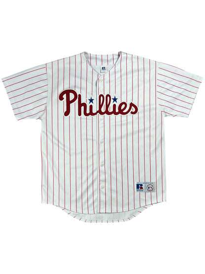 Vintage 90s Russell Athletic Philadelphia Phillies pin striped MLB jersey (L)