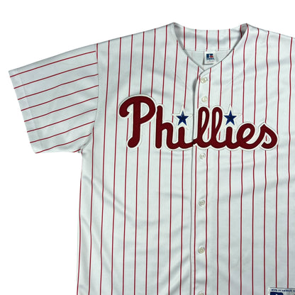 Vintage 90s Russell Athletic Philadelphia Phillies pin striped MLB jersey (L)