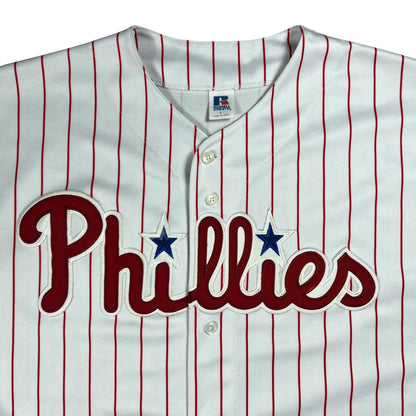 Vintage 90s Russell Athletic Philadelphia Phillies pin striped MLB jersey (L)