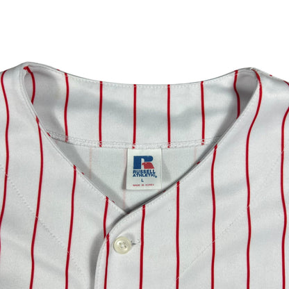 Vintage 90s Russell Athletic Philadelphia Phillies pin striped MLB jersey (L)