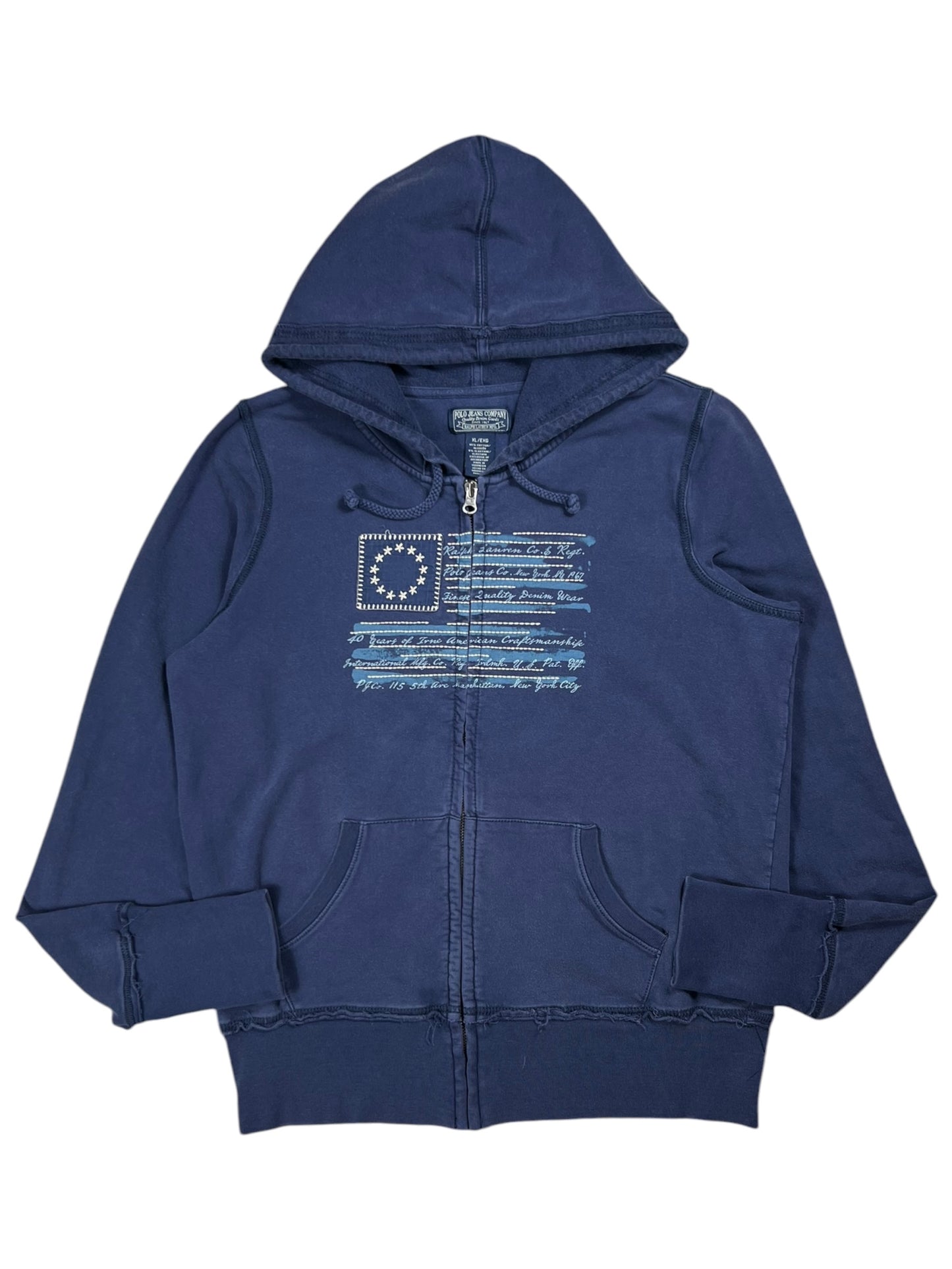 Vintage Y2K Polo Ralph Lauren Jeans Co. women’s USA flag zip up hoodie (XL)