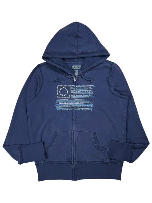 Vintage Y2K Polo Ralph Lauren Jeans Co. women’s USA flag zip up hoodie (XL)