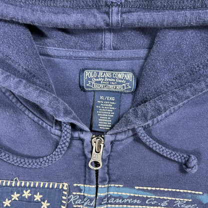 Vintage Y2K Polo Ralph Lauren Jeans Co. women’s USA flag zip up hoodie (XL)