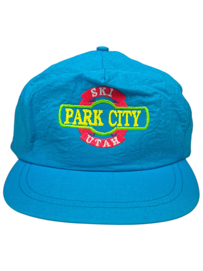 Vintage 90s Ski Park City Utah nylon SnapBack DS NWOT