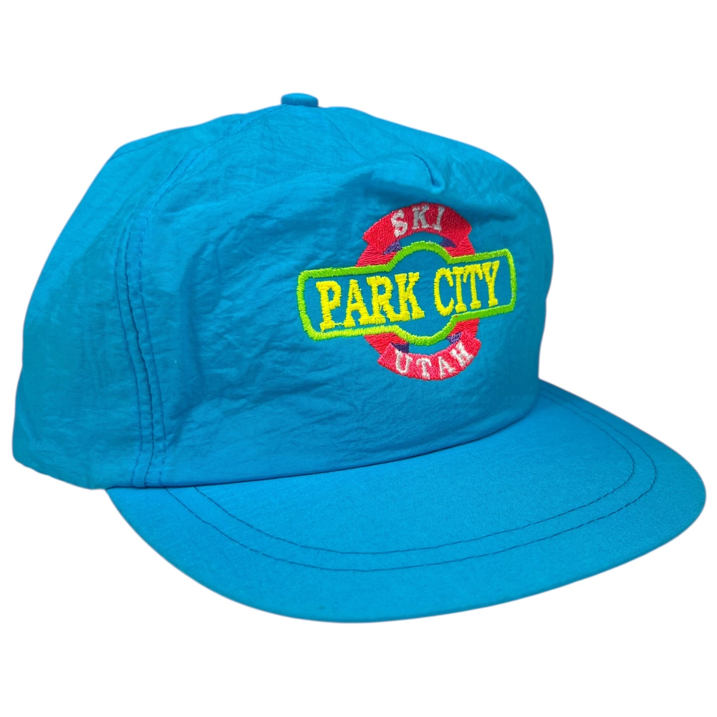 Vintage 90s Ski Park City Utah nylon SnapBack DS NWOT