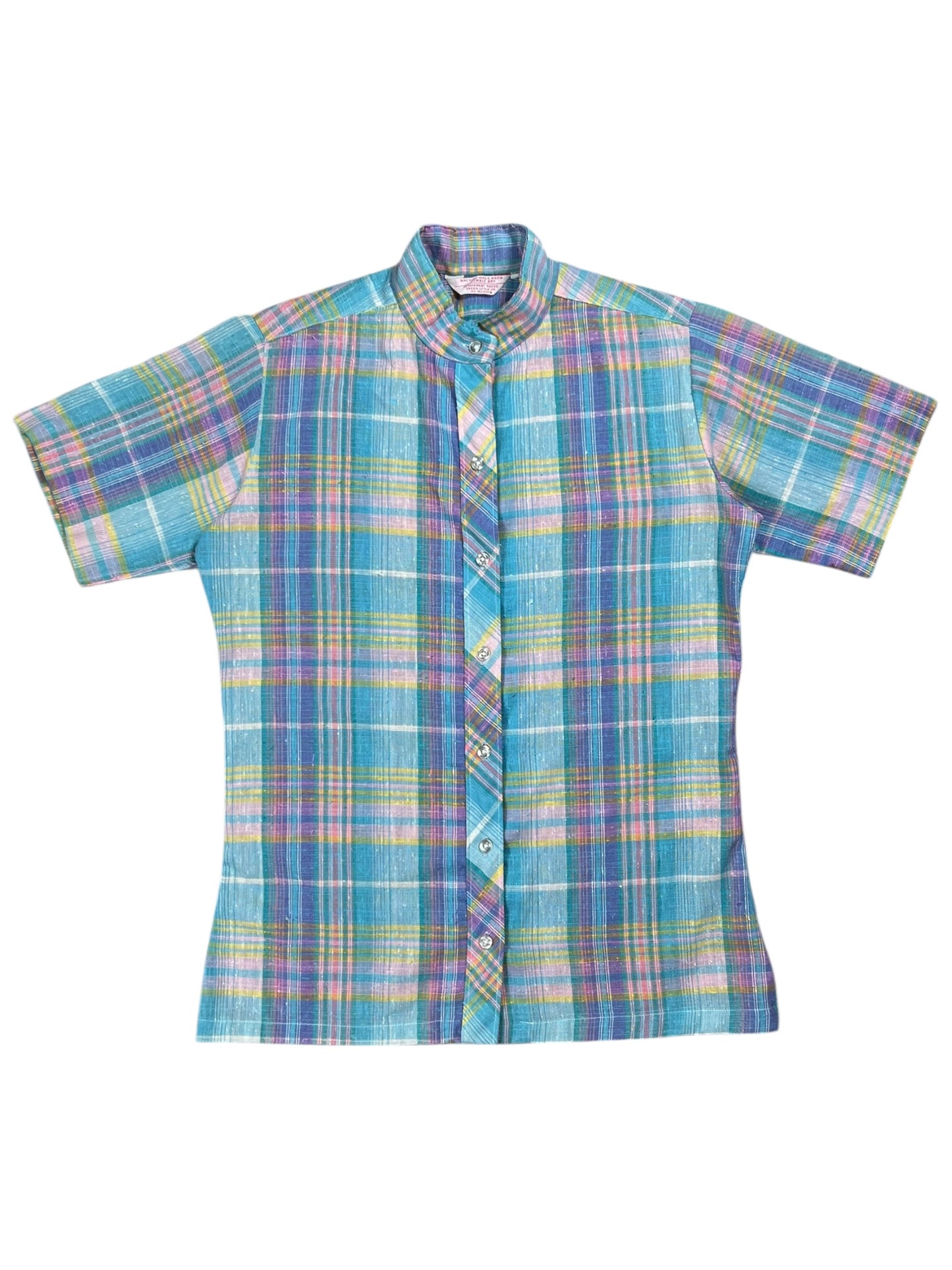 Vintage 1960s worn women’s work button up shirt (S/M)