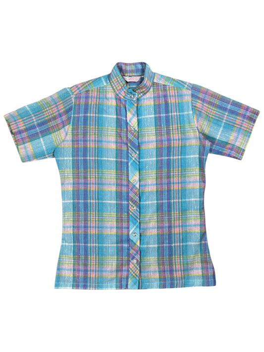 Vintage 1960s worn women’s work button up shirt (S/M)