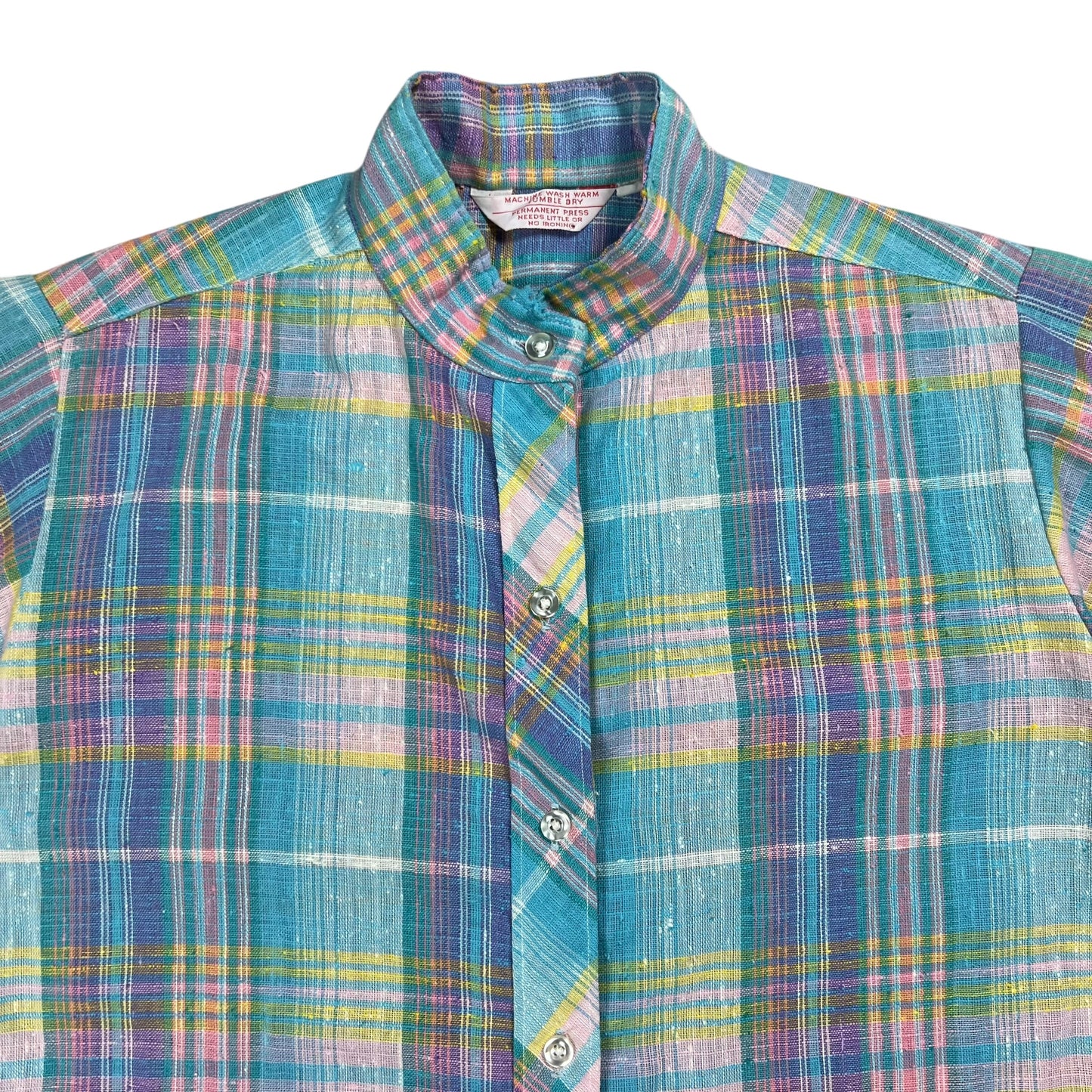 Vintage 1960s worn women’s work button up shirt (S/M)