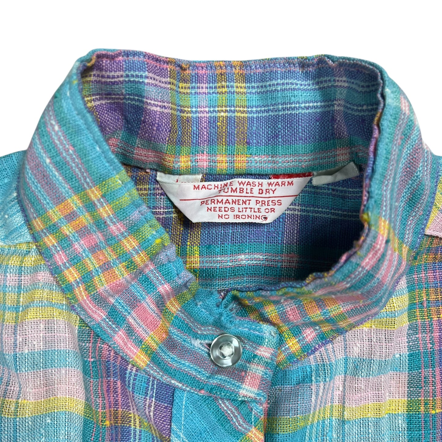 Vintage 1960s worn women’s work button up shirt (S/M)