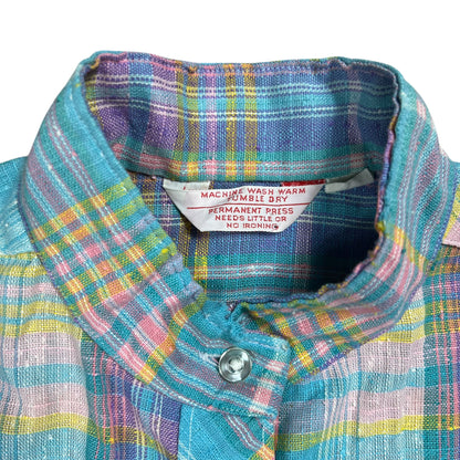 Vintage 1960s worn women’s work button up shirt (S/M)