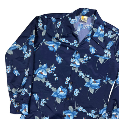 Vintage 80s Paul Howard Hawaiian long sleeve silky blend button up shirt (M)