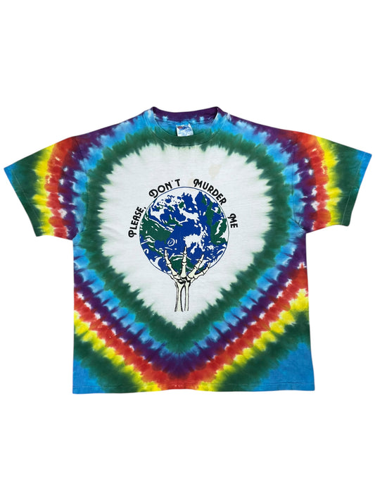 Vintage 90s Grateful Dead Dire Wolf “Please, Don’t Murder Me” Earth day tie dye lot band tee (XL)