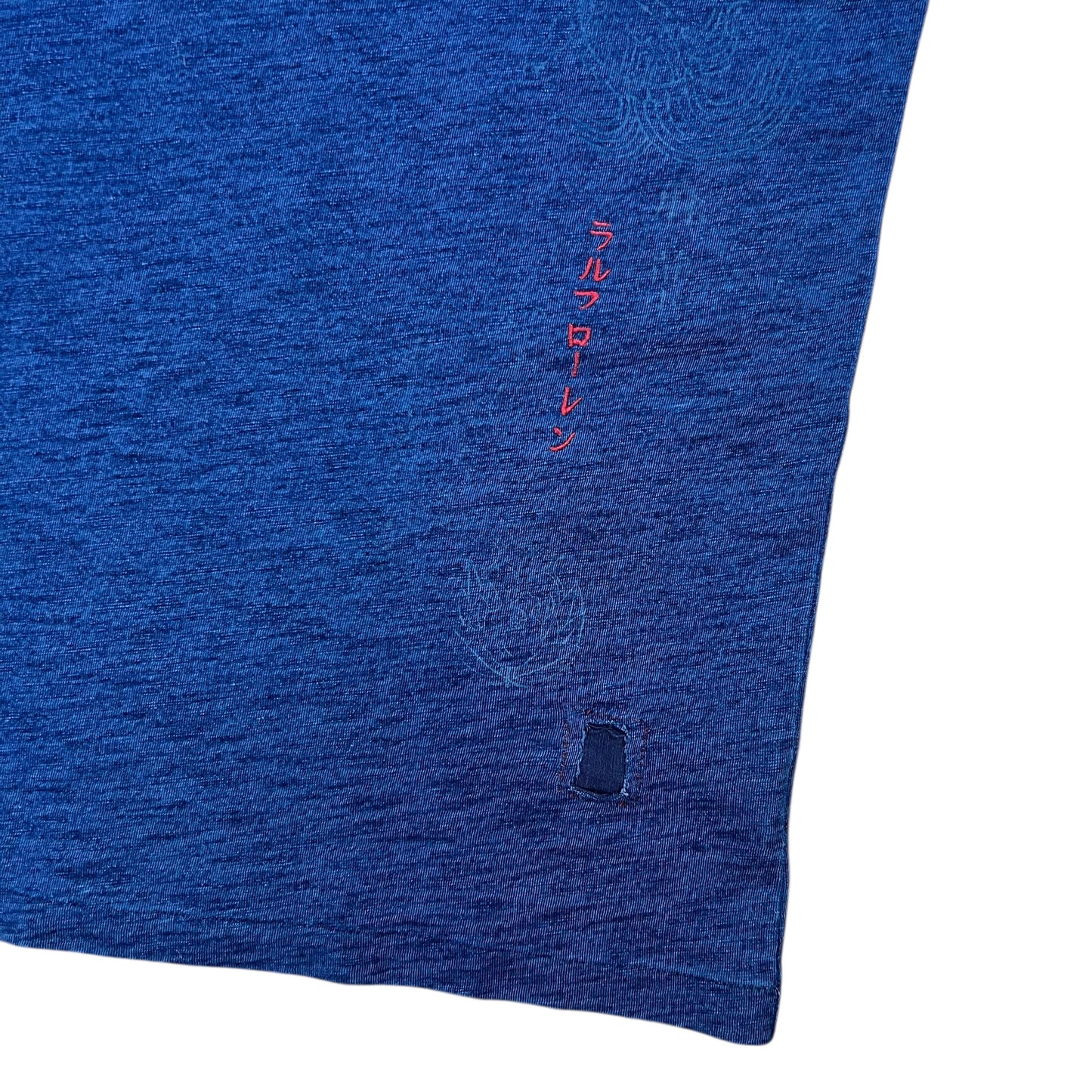 Vintage Y2K Polo Ralph Lauren RL cranes patch navy faded tee (M)