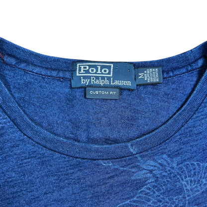 Vintage Y2K Polo Ralph Lauren RL cranes patch navy faded tee (M)