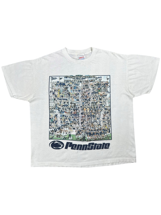 Vintage 90s Penn State University Nittany Lions fans art caricature tee (XL)