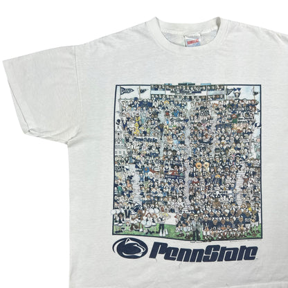 Vintage 90s Penn State University Nittany Lions fans art caricature tee (XL)