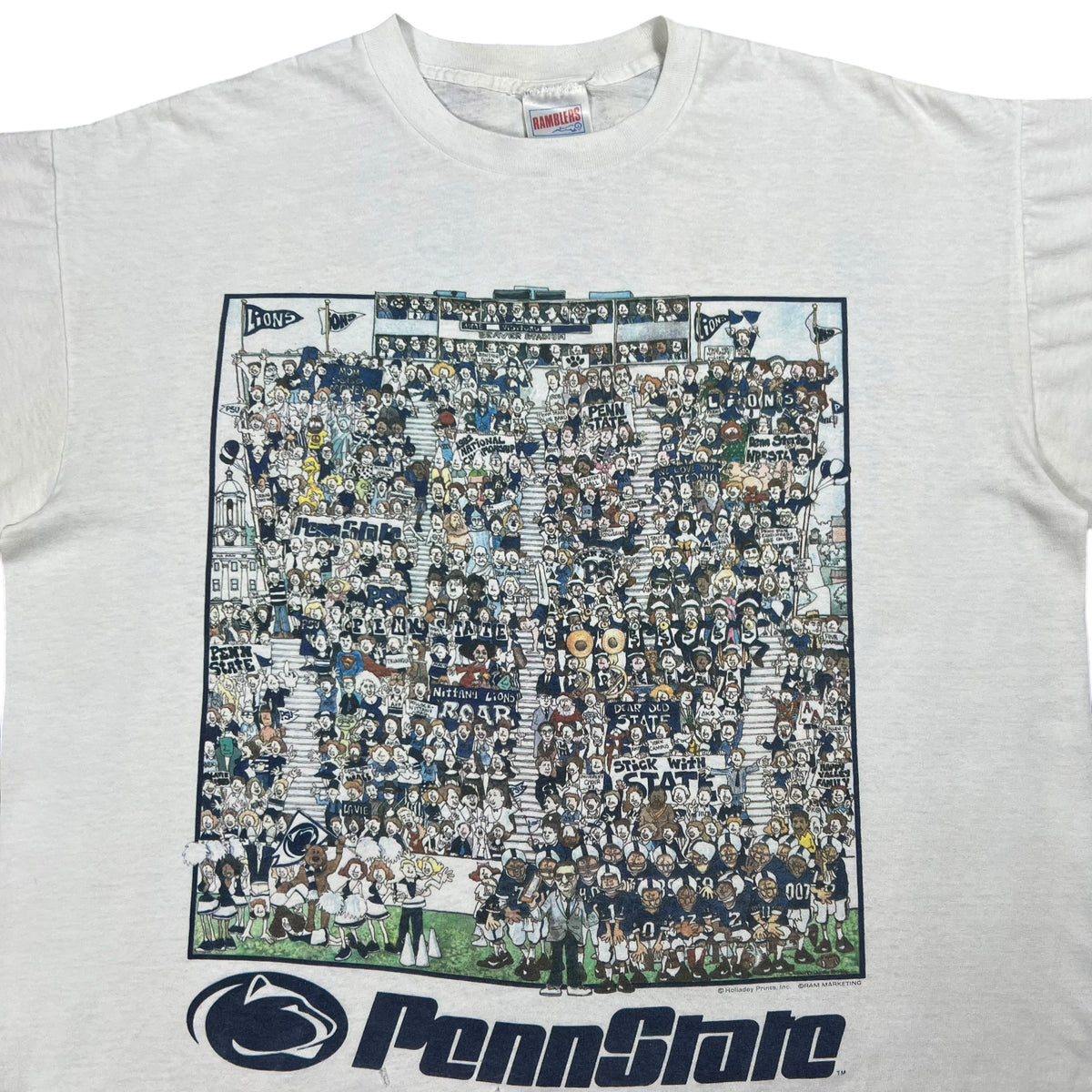 Vintage 90s Penn State University Nittany Lions fans art caricature tee (XL)