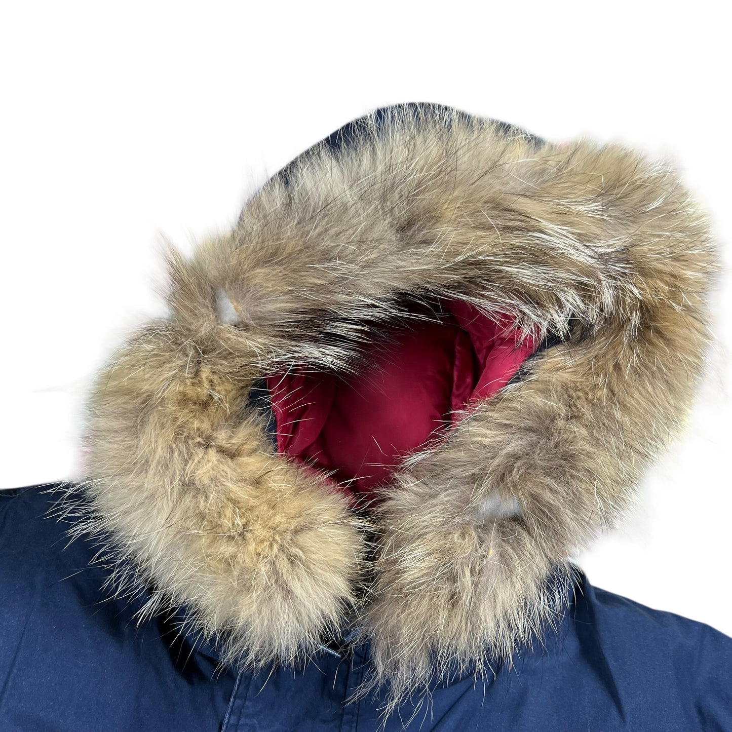 Vintage 90s Tommy Hilfiger fur hood mini patch jacket (M)