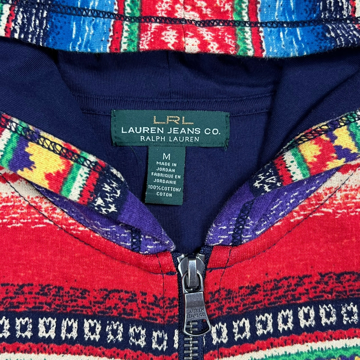 Vintage Y2K Lauren Ralph Lauren LRL Aztec all over print women’s zip up hoodie (M)