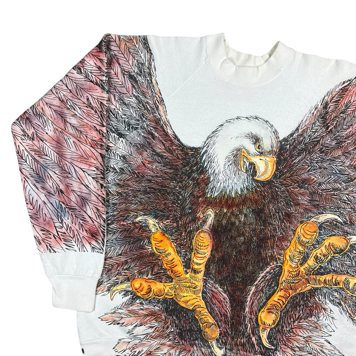 Vintage 90s Bald Eagle all over print crewneck (L)