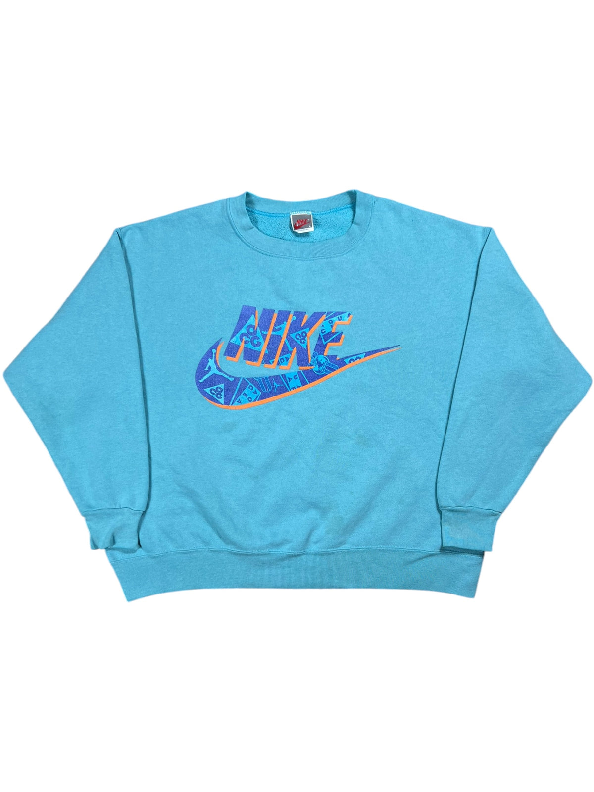 Vintage 90s Nike Swoosh ACG Air Jordan Aqua Gear faded crewneck (L)