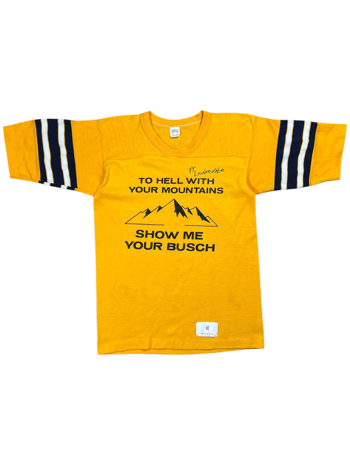 Vintage 1970s To Hell With Your Mountains Show Me Your Busch tee (S)