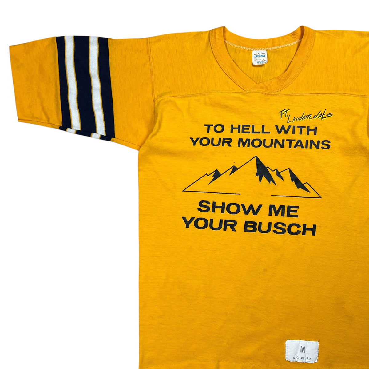 Vintage 1970s To Hell With Your Mountains Show Me Your Busch tee (S)
