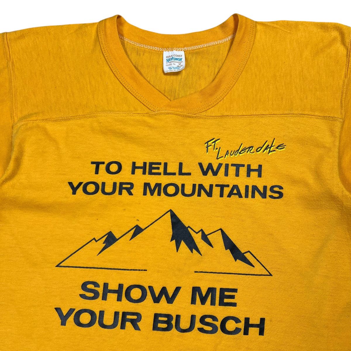 Vintage 1970s To Hell With Your Mountains Show Me Your Busch tee (S)