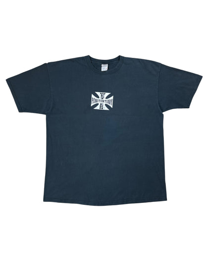 Vintage Y2K Western Penitentiary Pittsburgh PA West Coast Choppers parody faded tee (XL)