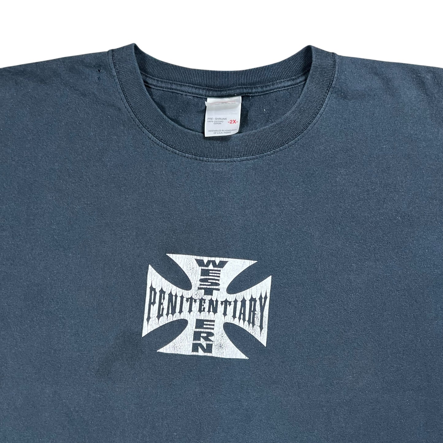 Vintage Y2K Western Penitentiary Pittsburgh PA West Coast Choppers parody faded tee (XL)