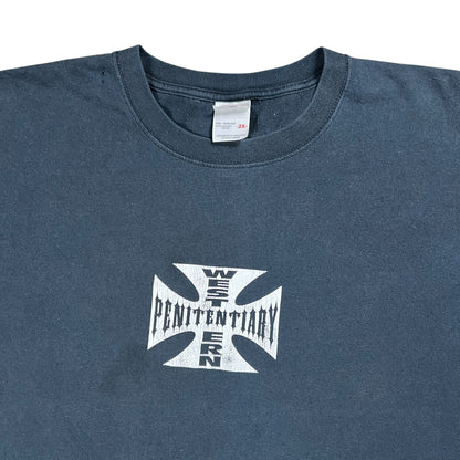 Vintage Y2K Western Penitentiary Pittsburgh PA West Coast Choppers parody faded tee (XL)