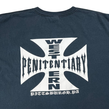 Vintage Y2K Western Penitentiary Pittsburgh PA West Coast Choppers parody faded tee (XL)