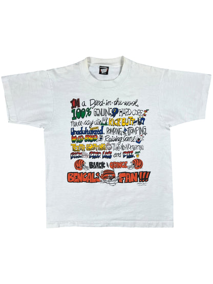 Vintage 1991 Die Hard Cincinnati Bengals Fan NFL tee (M)