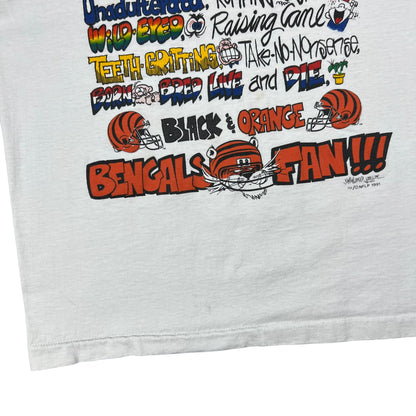 Vintage 1991 Die Hard Cincinnati Bengals Fan NFL tee (M)