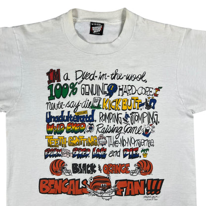 Vintage 1991 Die Hard Cincinnati Bengals Fan NFL tee (M)