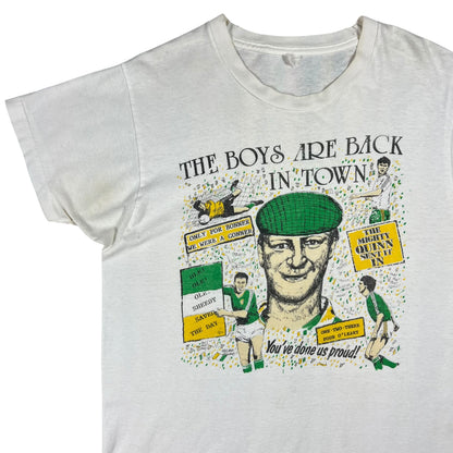 Vintage 80s Ireland Soccer “The Boys Are Back In Town” faded tee (L)