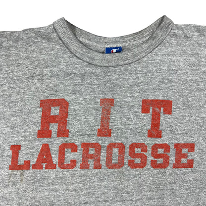 Vintage 90s Champion RIT Lacrosse faded Heather grey tee (L)
