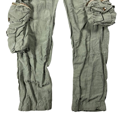 Vintage Y2K Ralph Lauren linen silk military style women’s multi pocket cargo pants (33x30)