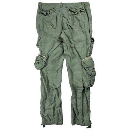 Vintage Y2K Ralph Lauren linen silk military style women’s multi pocket cargo pants (33x30)