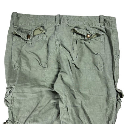 Vintage Y2K Ralph Lauren linen silk military style women’s multi pocket cargo pants (33x30)