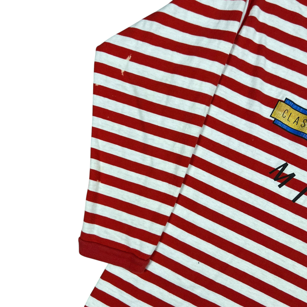 Vintage 80s Disney Mickey & Minnie Mouse stripey faded long sleeve striped shirt (L)