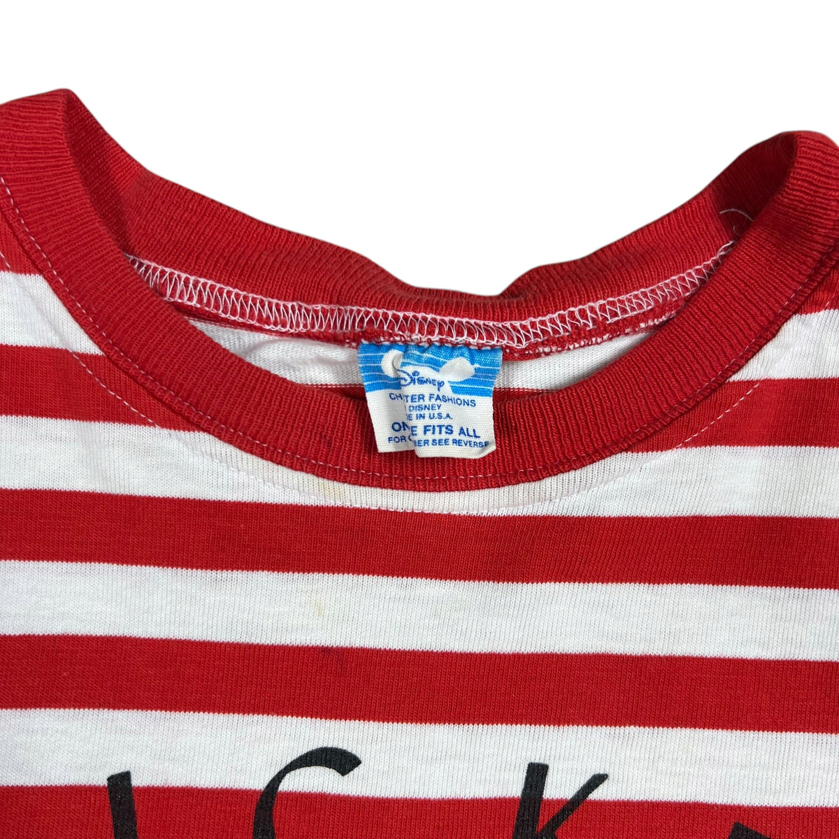 Vintage 80s Disney Mickey & Minnie Mouse stripey faded long sleeve striped shirt (L)