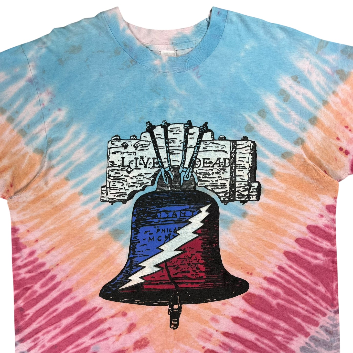 Vintage 1994 Grateful Dead Live Dead Philadelphia Liberty Bell tie dye band tee (L)