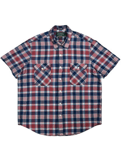 Polo Country Ralph Lauren Indian Madras woven short sleeve button down shirt (XL)