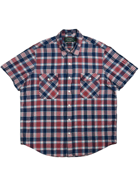Polo Country Ralph Lauren Indian Madras woven short sleeve button down shirt (XL)