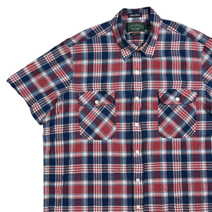 Polo Country Ralph Lauren Indian Madras woven short sleeve button down shirt (XL)